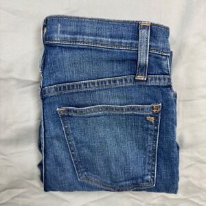 Madewell Classic Straight Jeans Women's 25 High Rise Medium Wash Distressed